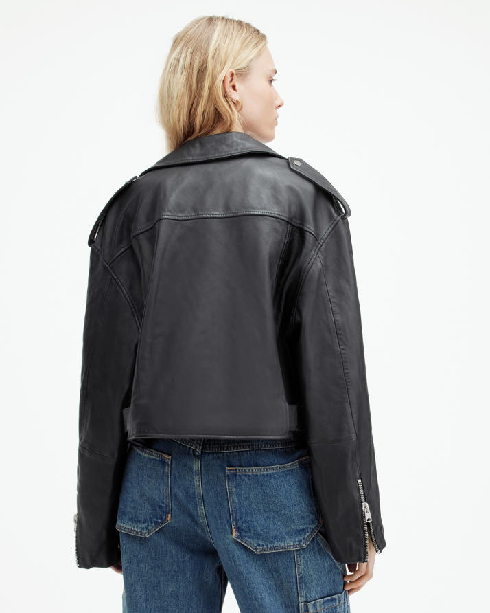 Women's Dayle Leather Jacket - Back View